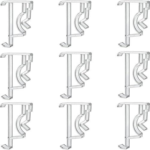 Clips de cenefa, 10 piezas de plástico transparente de 2 pulgadas, soporte oculto para cenefa de ventana, piezas horizontales de imitación y madera