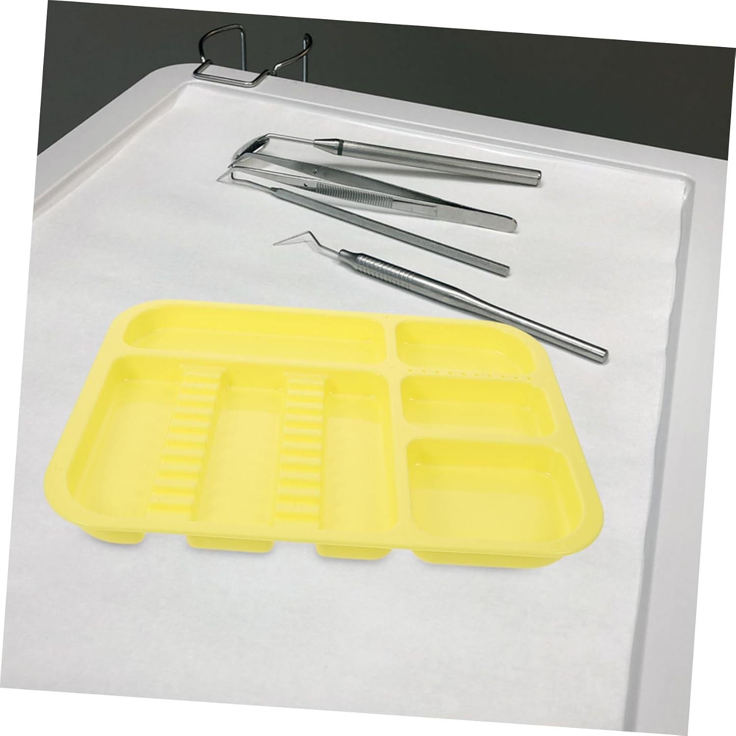 CHILDWEET 2pcs Divided Plastic Tray Material for Organized Storage for Oral Treatment Salon Tools Home Use