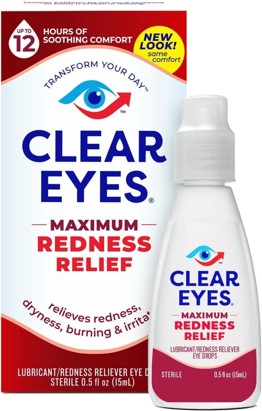 Clear Eyes Maximum Redness Relief Eye Drops - 0.5 oz, Pack of 4