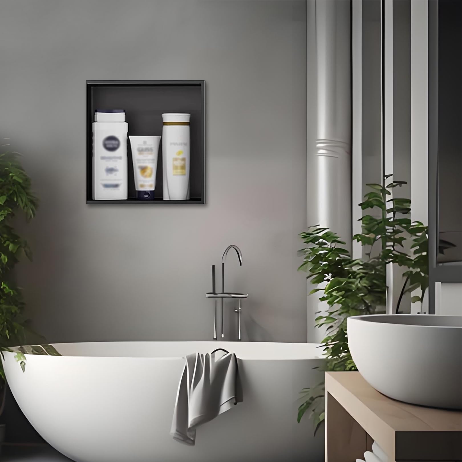 Niche murale compacte anti-rayures pour en finir avec le désordre sous la douche