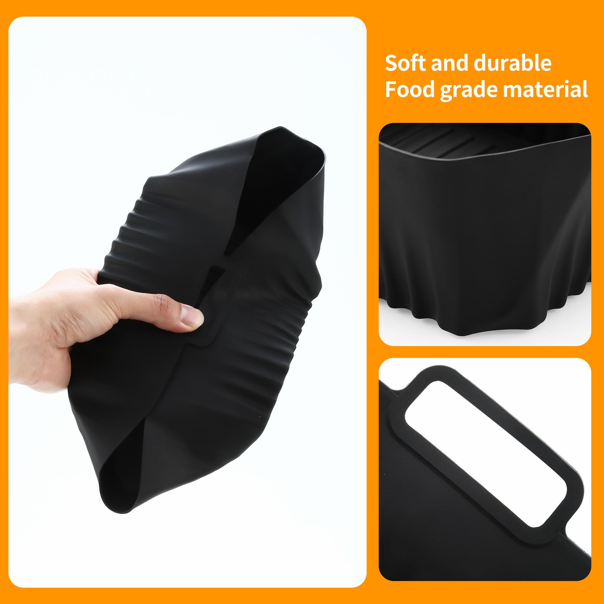 Accessori friggitrice ad aria calda – Accessori Airfryer per Ninja Foodi AF500EU 10,4L Air Fryer tappetino in silicone, 1 x 10,4L e 2 x 5,2L Airfryer inserto in silicone con altri accessori