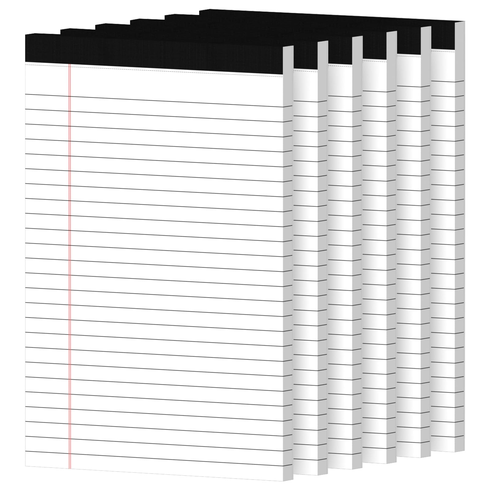 6 Pack Notepads 5x8 Small Legal Pads Narrow College Ruled 30 Sheets Pack Perforated Notebook - White Note