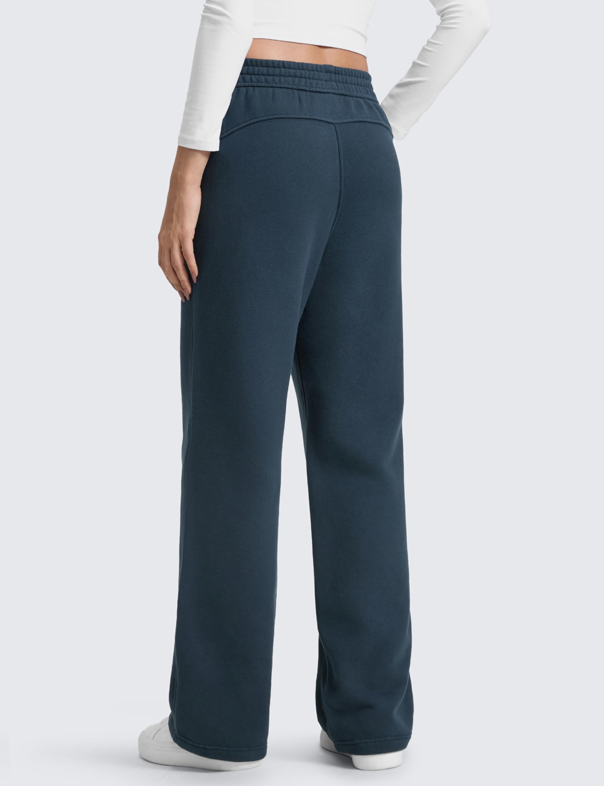 CRZ YOGA Damen Jogginghose Gefütterte Baumwolle Hohe Taille Joggers Soft Freizeithose Winter Lounge Hosen mit Taschen - 71/76/81cm