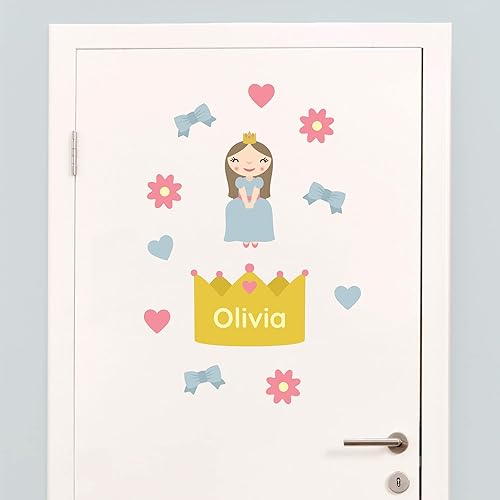 Miniatura 7 de Teddylabels - Calcomanías de puerta reutilizables de unicornio sentado para habitaciones de niños con personalización de nombre - Calcomanías de