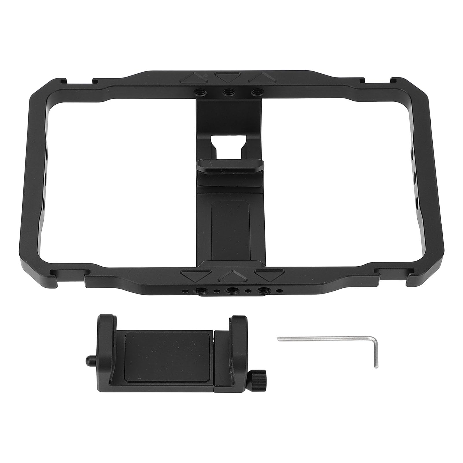 Kit Universale per Attrezzatura Video per Smartphone con Supporti per Scarpe Fredde per Microfono e Attacco Luce per Vlogger Kit Gabbia per Telefono in Lega di Alluminio per Creatori di