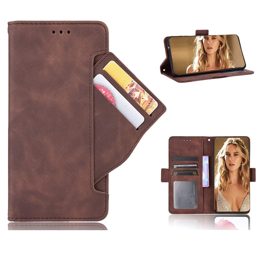 SHIEID Wallet Case for Infinix Hot 20 5G Case, Flip Case for Infinix Hot 20 5G Retro Style Wallet Magnetic Cover, Case Wallet PU Leather Phone Cover for Infinix Hot 20 5G, Brown