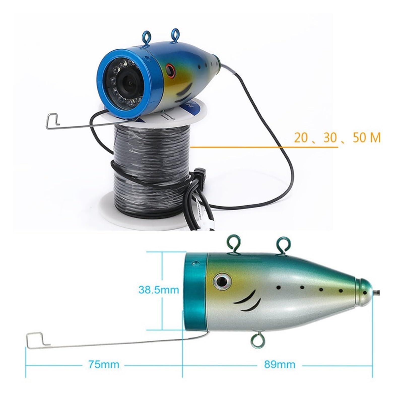 Telecamera subacquea per la pesca, Fotocamera for la pesca subacquea Fotocamera for la pesca Canna da ghiaccio Inverno for tende da barca Swinger Accessori subacquei Scatola for tenda ricreativa for d