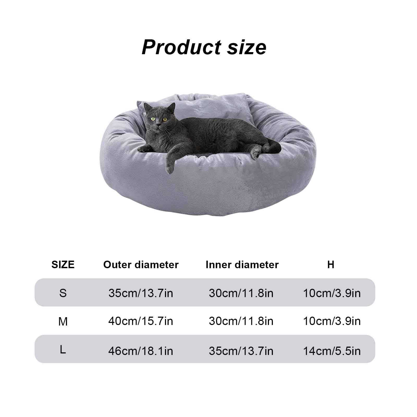 Cuccia Cane Interno con Tappeto Rimovibile E Reversibile, Bordi Rialzati, Fondo Antiscivolo, Cuccia Gatto Rotondo, per Piccoli Animali Domestici, Cuccioli, Gattini,M