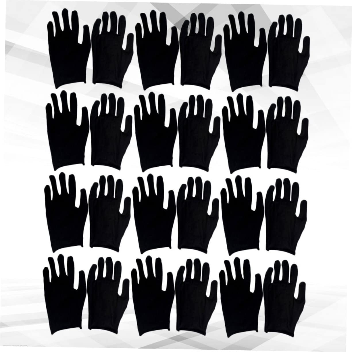 Cabilock 12paia Guanti in Cotone Nero Antiscivolo da Lavoro per Donna e Uomo Riutilizzabili e Lavabili Traspiranti e Leggeri Adatti per Giardinaggio Edilizia e Lavori Industriali