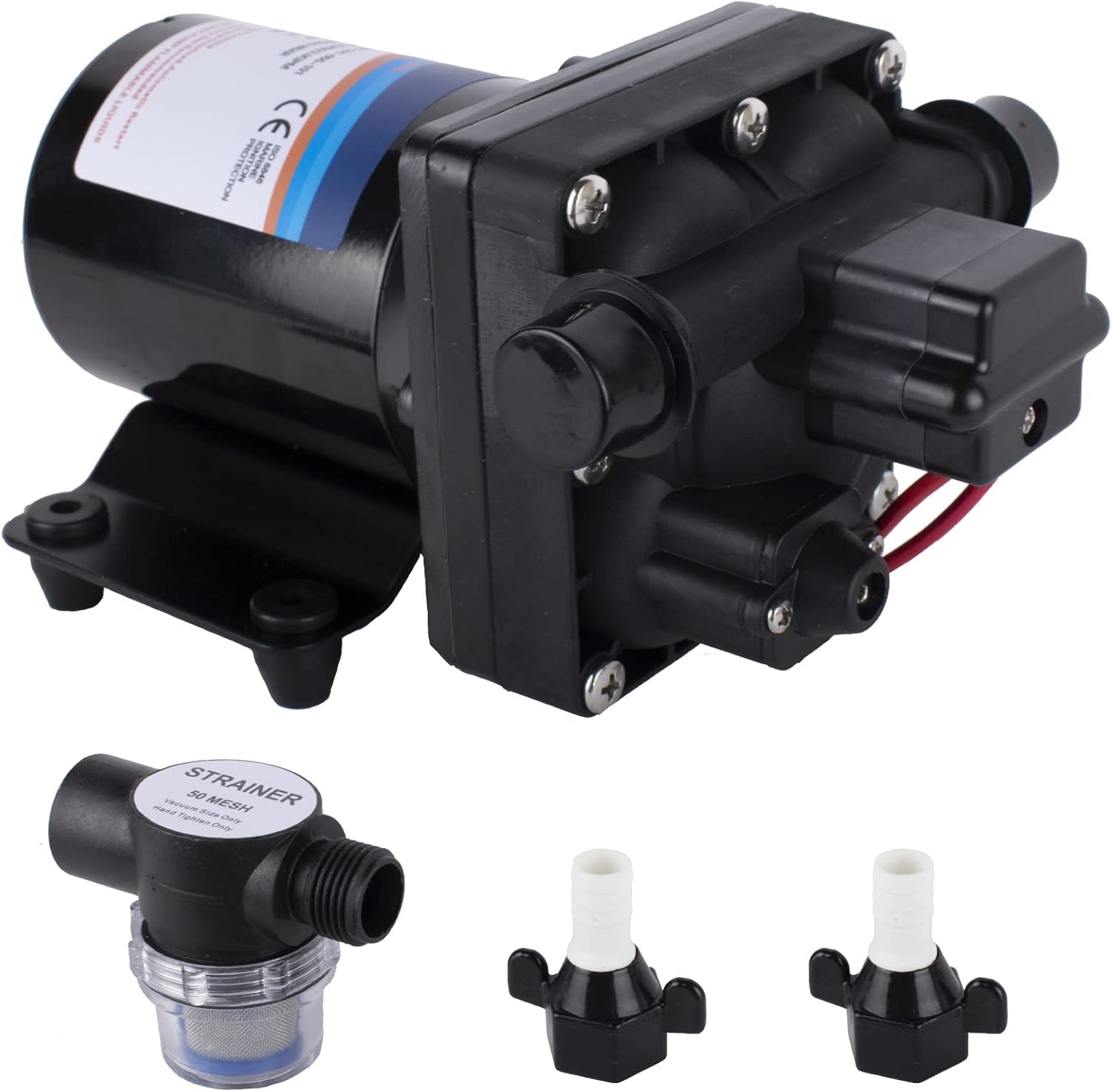 BOINE 4008-101-E65 12V Diaphragm Pump Water Pump 12V DC 3.0GPM 55PSI Water Diaphragm Pressure Pump, Self-Priming Pump Compatible with RVs, Ships, Yachts, and Boats
