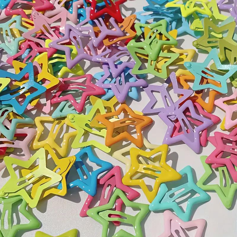 10 piece mini colored five pointed star hair clips, bangs clips (color random) image 5