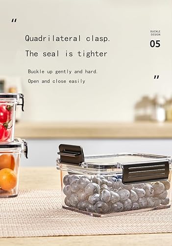 Miniatura 6 de JINXIUYONGYUE Recipiente hermético para almacenamiento de alimentos de frutas, a prueba de fugas, reutilizable, ahorra espacio. (1 paquete). (7.79 x