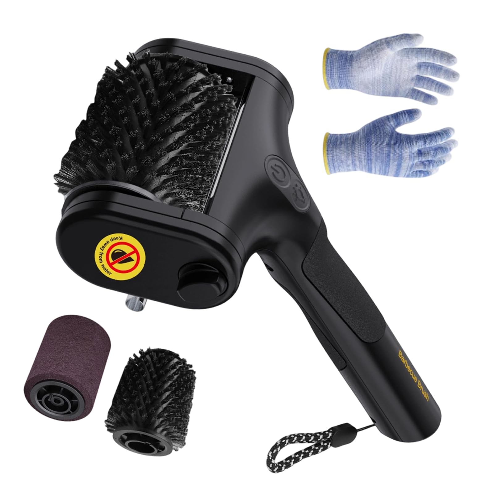 Mekalero Battery Operated BBQ Cleaner Brush with 300 to 500RPM Speed and 2500mAh Power Cell for Tough Grease Elimination Nonstick Barbecue Brush