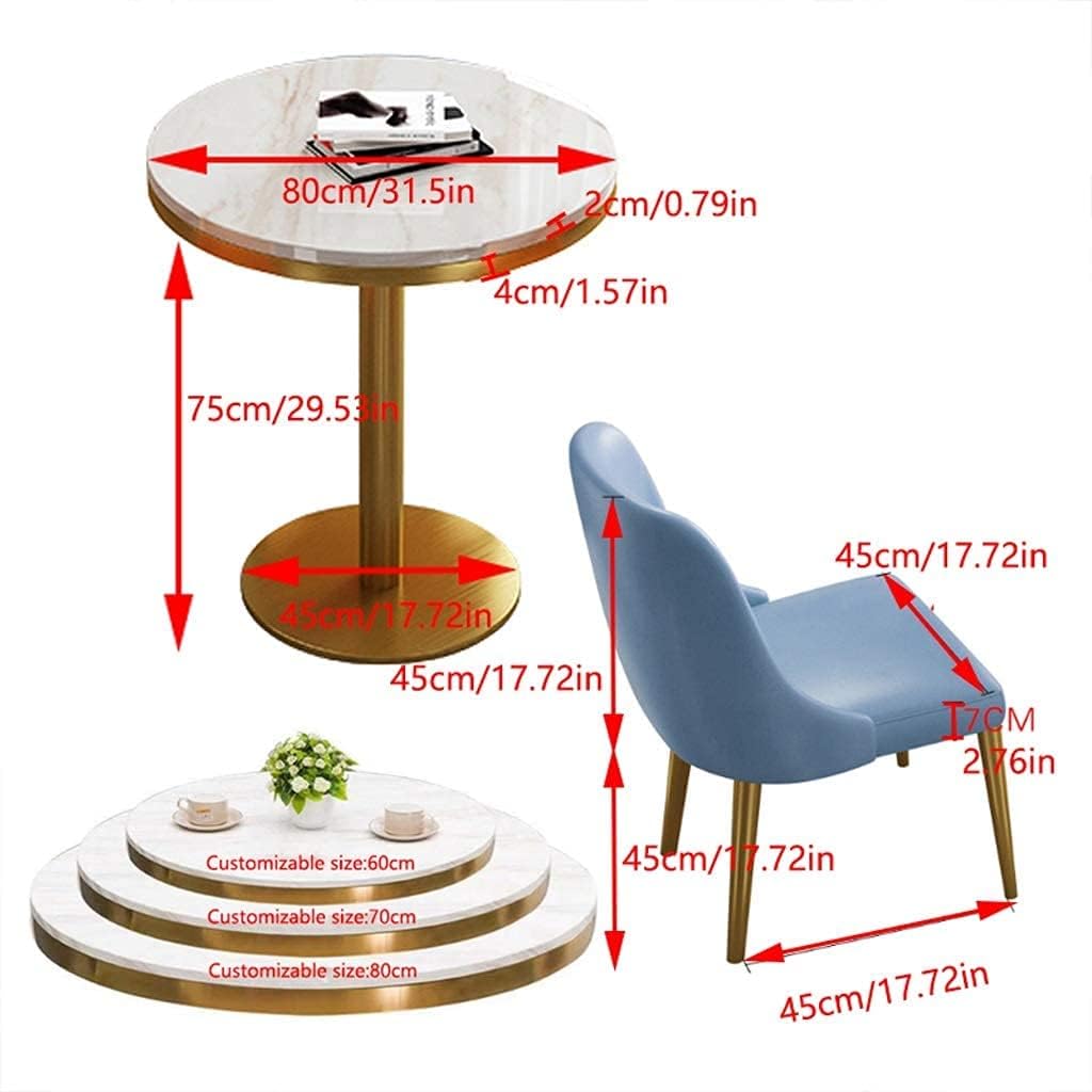 Conference Reception Room Coffee Table with Chair Office Table and Chair Combination Balcony Negotiation Furniture Set European Simplicity Bedroom Restaurant Ho,Grey-80cm