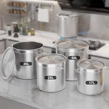 DULNICE Stainless Steel Stock Pot with Cover,Induction Commercial