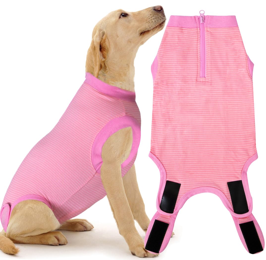 Wabdhaly Recovery Suit for Dogs,Dog Cone Alternative Zipper Surgery Suit Female Spay,Soft Dog Surgery Suit for Anti Licking,Breathable Surgical Suit