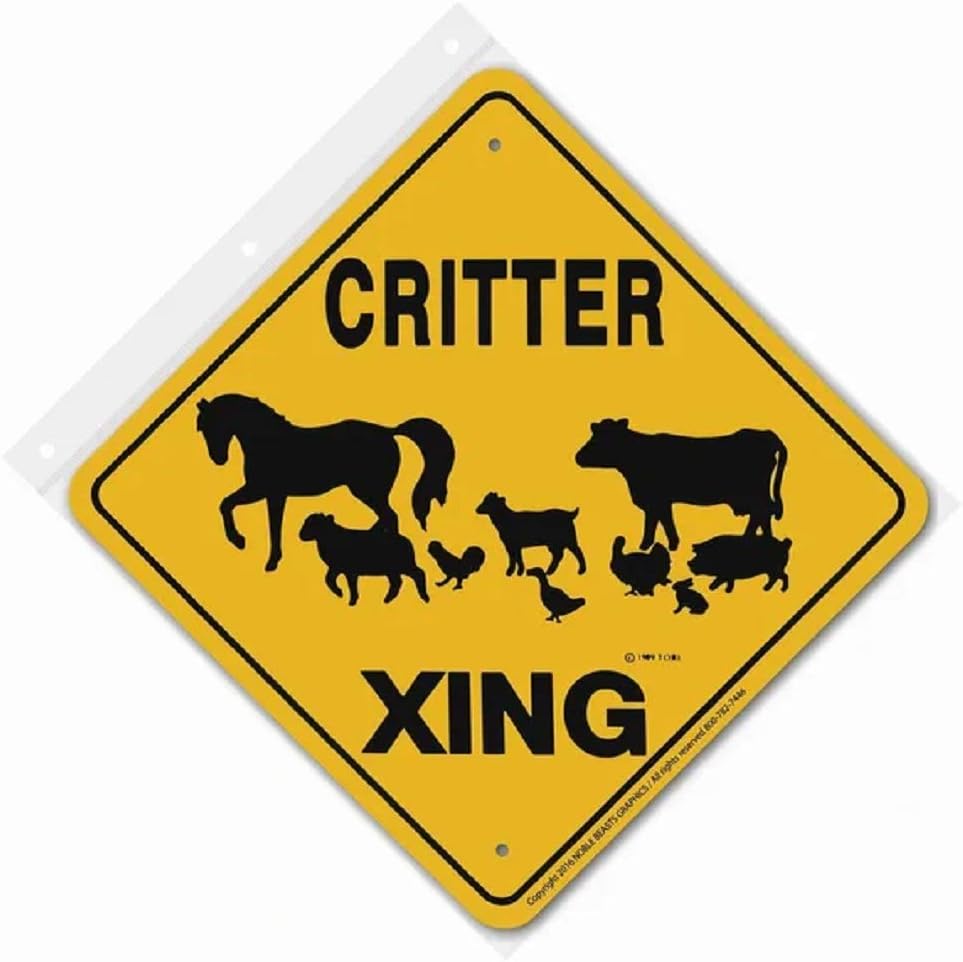 Beasts Graphics Critter Generic Xing Sign 12 x12 Yellow/Black
