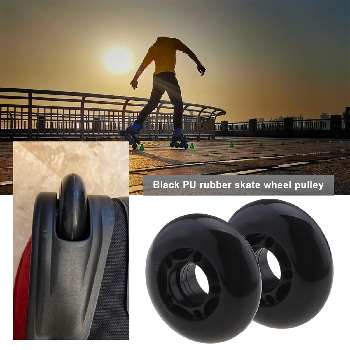 Patines en línea 64mm 82A rodamientos ABEC-7 para patinaje interior exterior entrenamiento