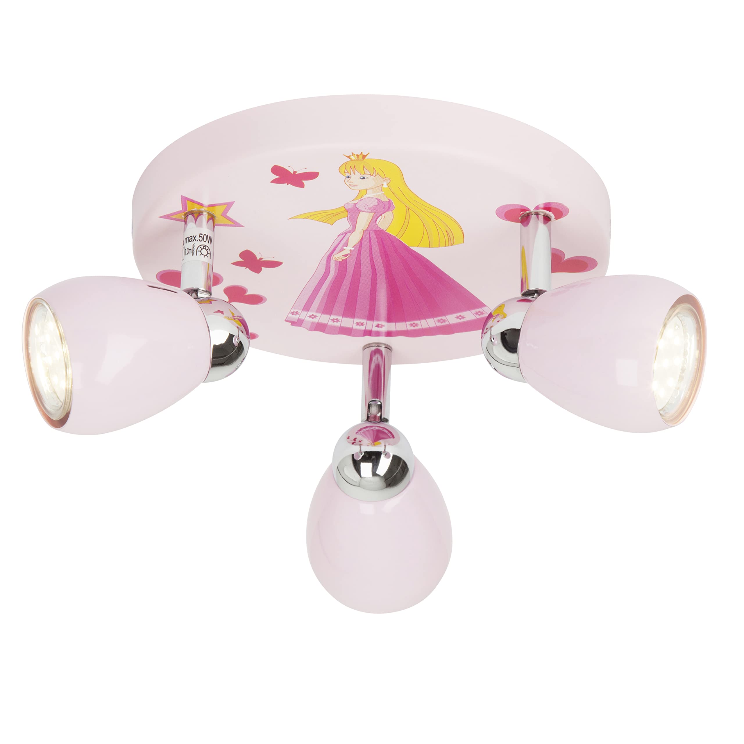 Brilliant AG - Plafoniera di metallo, 3 W, GU10, colore: rosa, G55934/17