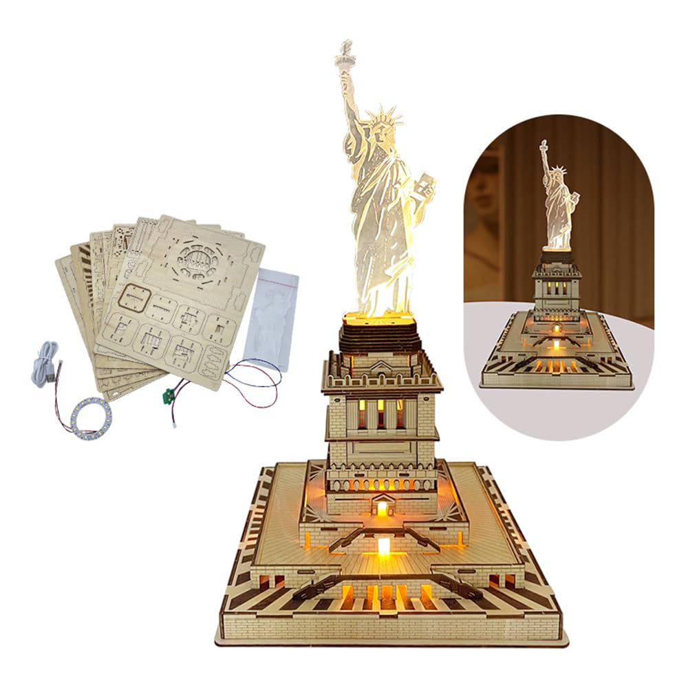Amazon.co.jp: 3D木製モデルパズル - 自由の女神ミニチュアキット 大人