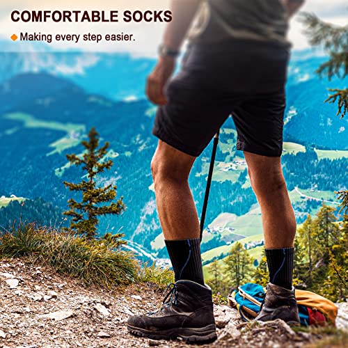 Image of BULLIANT Men 6-Pack Athletic Compression Crew Socks for Running Gym Sports
