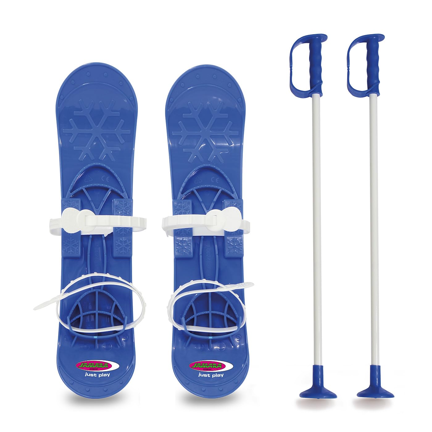 Snow Play Funny Carve 1st Step 42cm - aerodynamische Bauweise, Skistöcke 60 cm, sichere / verstellbare Befestigungsschlaufen Größen (23 - 28), Anti Rutsch Rillen