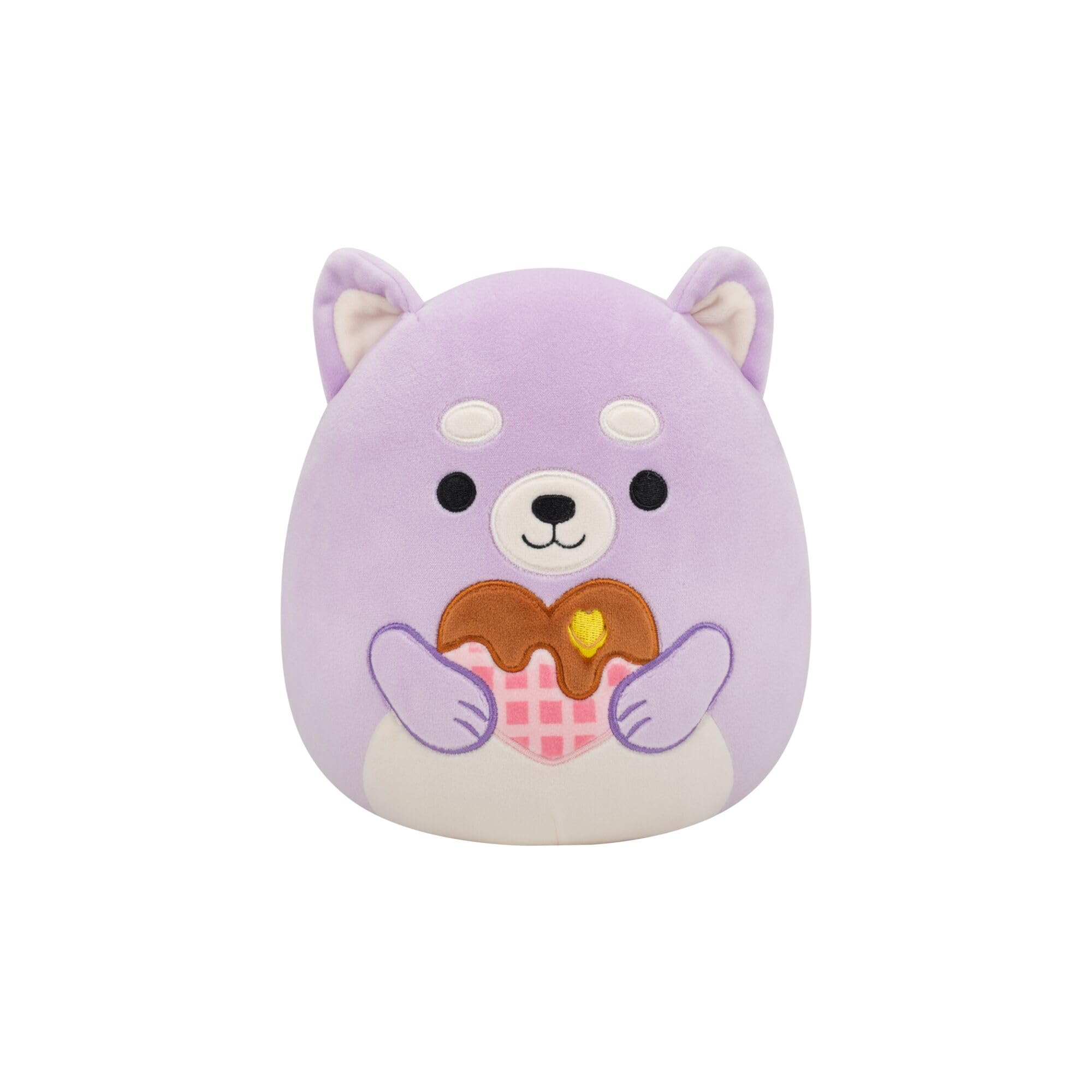 Squishmallows Original 7.5-Inch Hoyt the Lavender Shiba Inu - Valentine's Plush, Lavener Shiba Inu, 7.5 inches