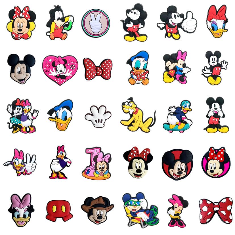 30Pcs Mouse Shoe Decoration Charms for Croc Clog Sandals Shoe Accessories Charms for Adults