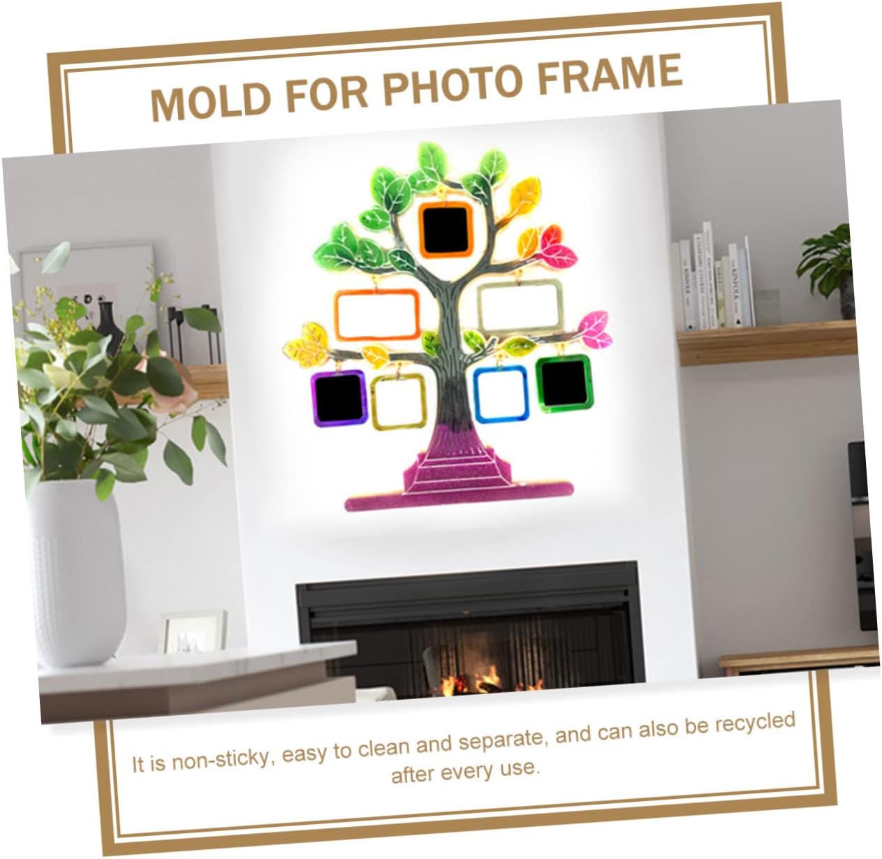 HOMSFOU Set of Photo Frame Silicone Material Easy to Clean for Home Office Decor