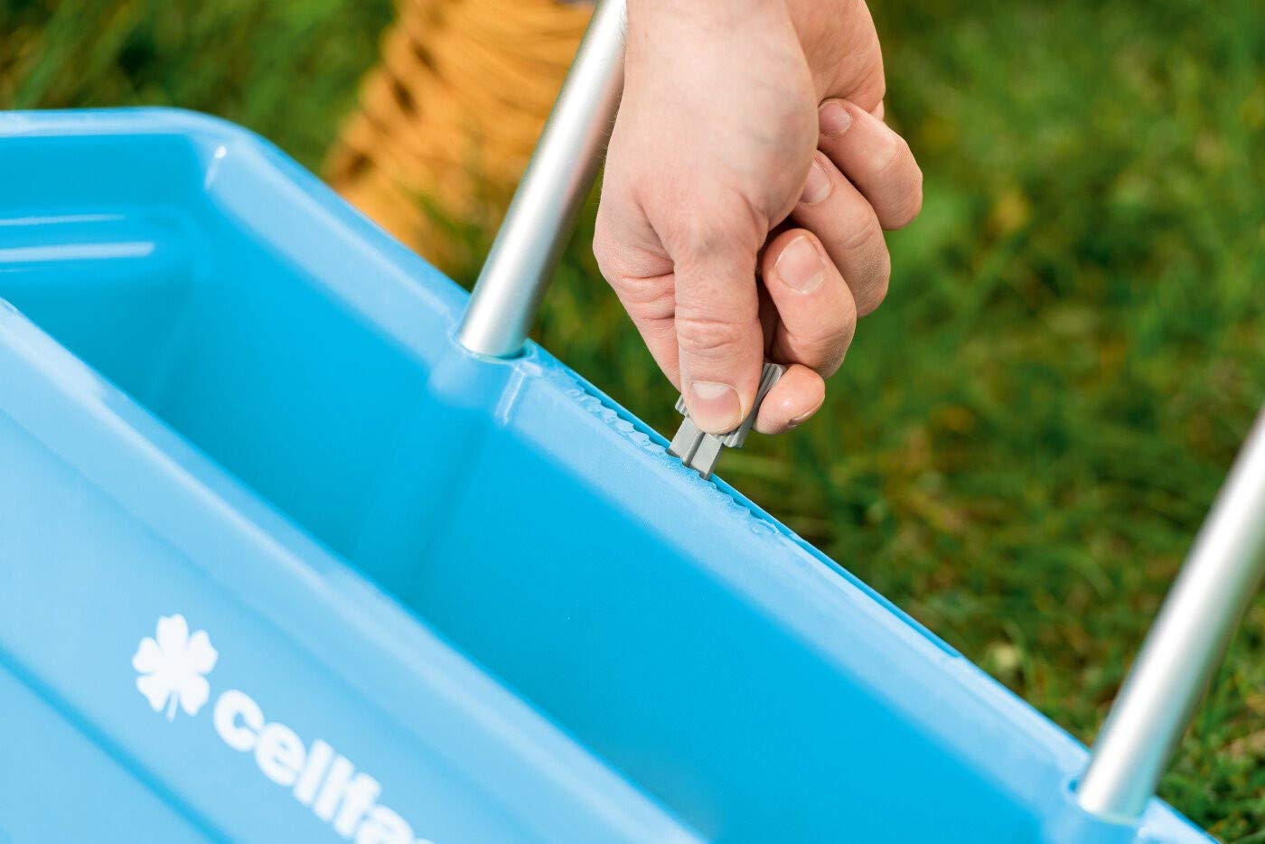 Cellfast Spargitore manuale da 12 litri Spandiconcime a Ruote Spargitore in Alluminio