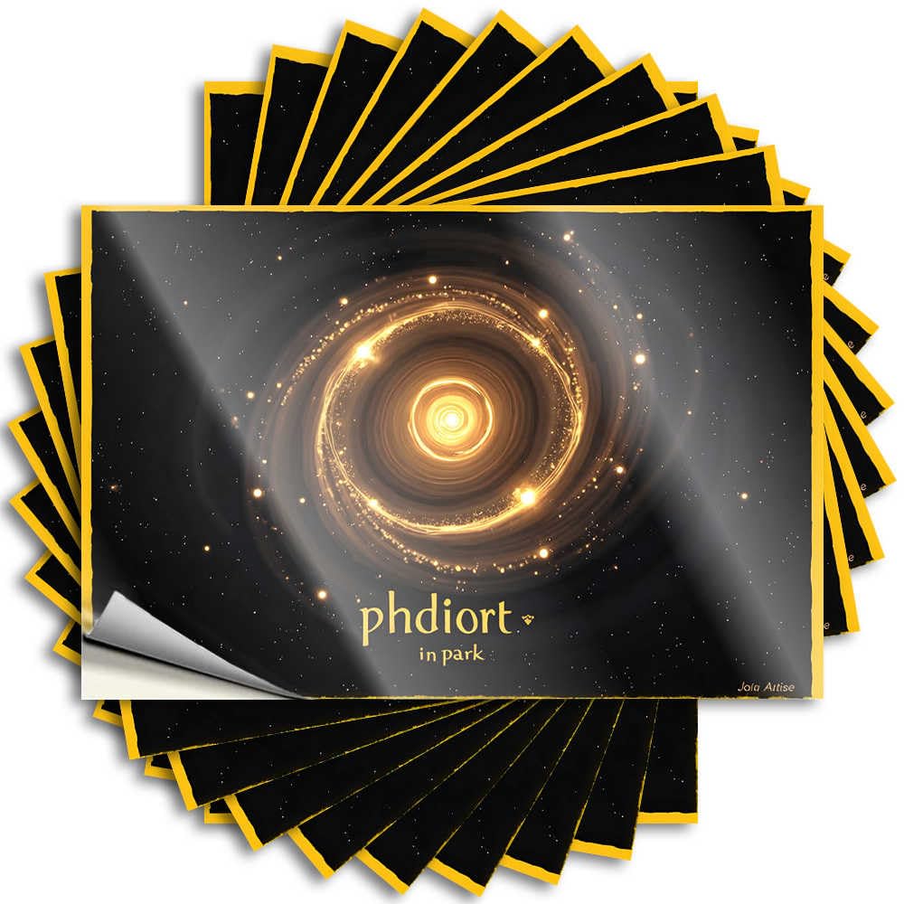 Stickers Stuff for Room | Cool Bottle Golden Spiral Galaxy: Phdiort in Park for Motorcross(8X12CM)