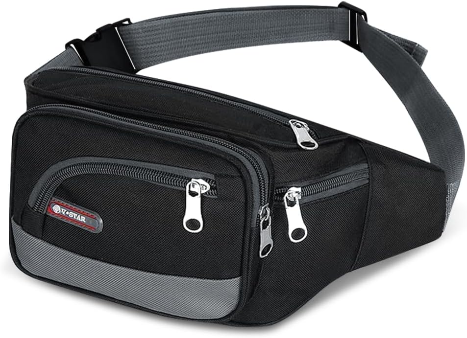 Bum Bag Waist Fanny Pack for Men Women, Bumbag Running Belt Bag with 6