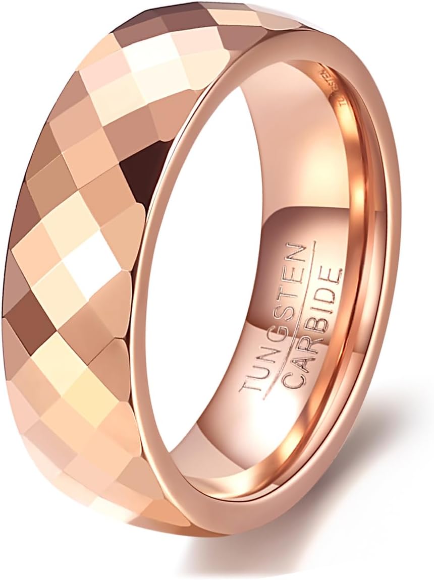 4mm 6mm Hammered Tungsten Carbide Ring For Men Women Plain Domed High Polished Wedding Bands Engagement Ring Size 5-15
