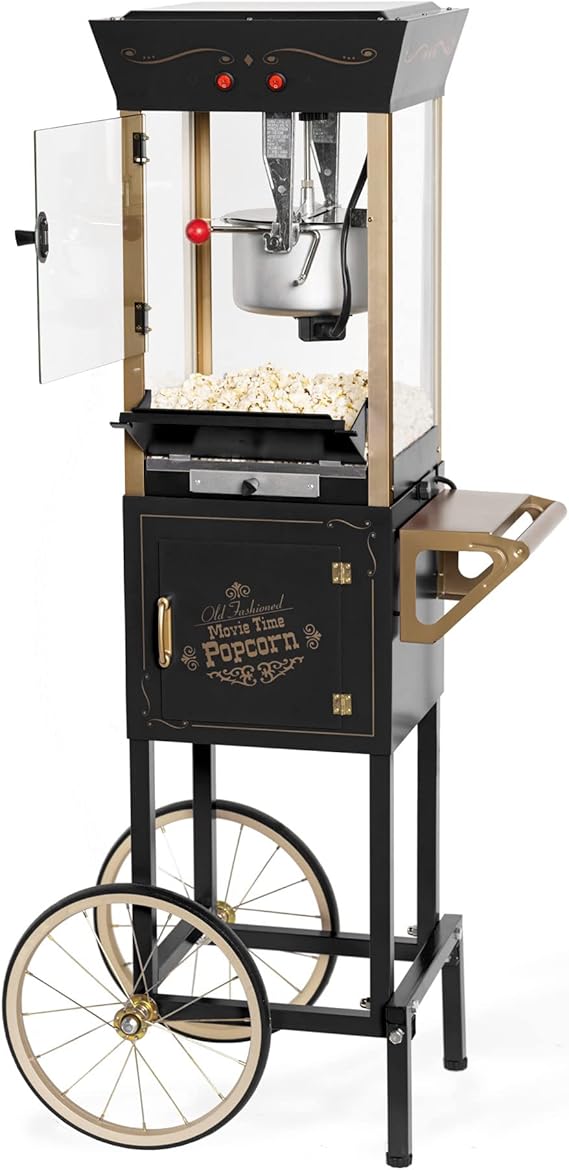 Nostalgia Popcorn Maker Machine Professional Cart With 8