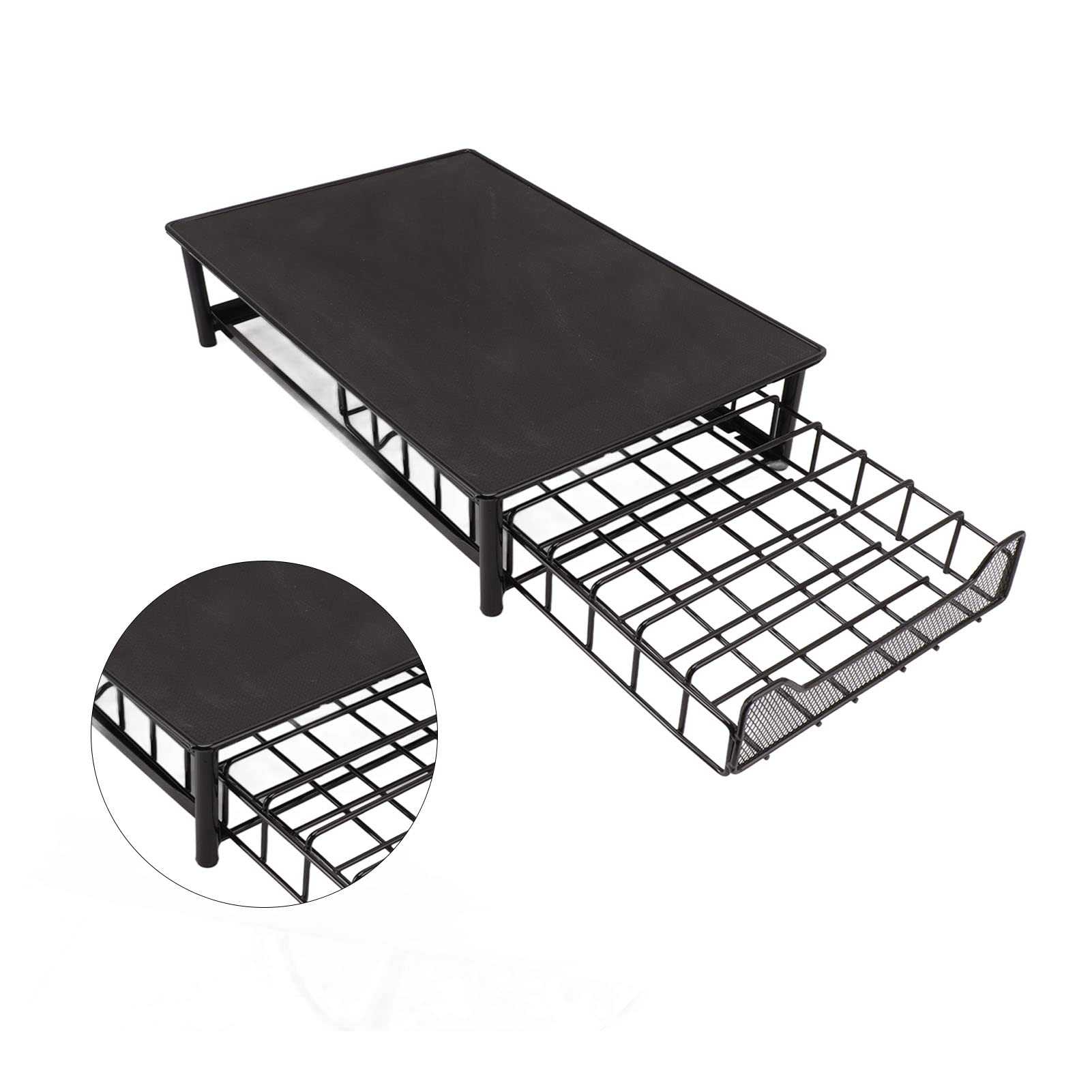 Eujgoov Cassetto per Cialde caffè, Portacapsule in Ferro, Spazio Salvaspazio per 60 Capsule, Perfetto per e Ufficio (BLACK)