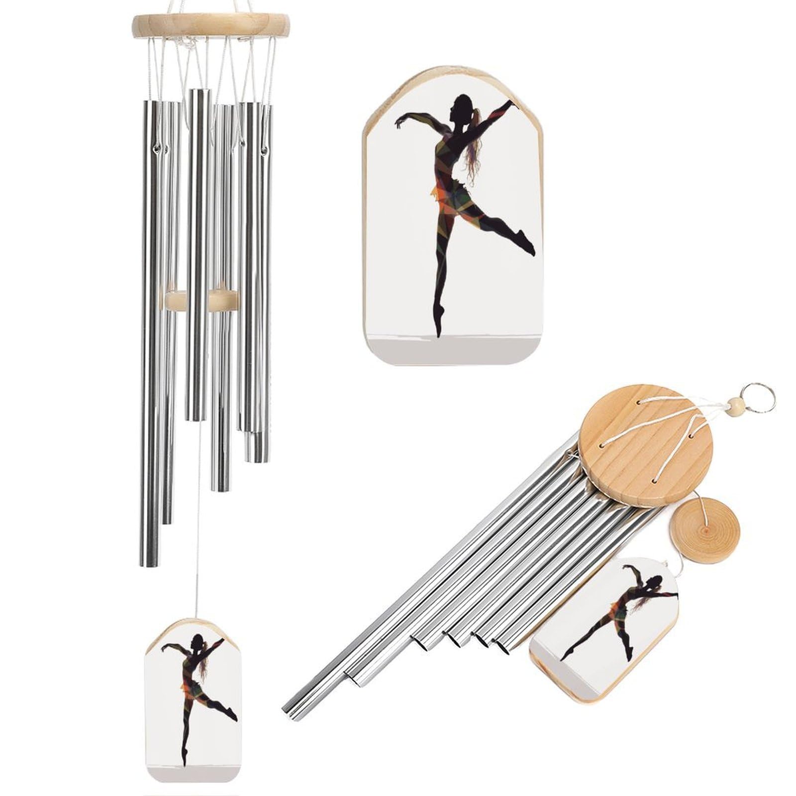 Btcowzrv Style A Dancer Wind Chimes For Outside, Hanging Windchimes With 6 Aluminum Tubes, Memorial Wind Chime For Patio Backyard Garden And Outdoor Decor