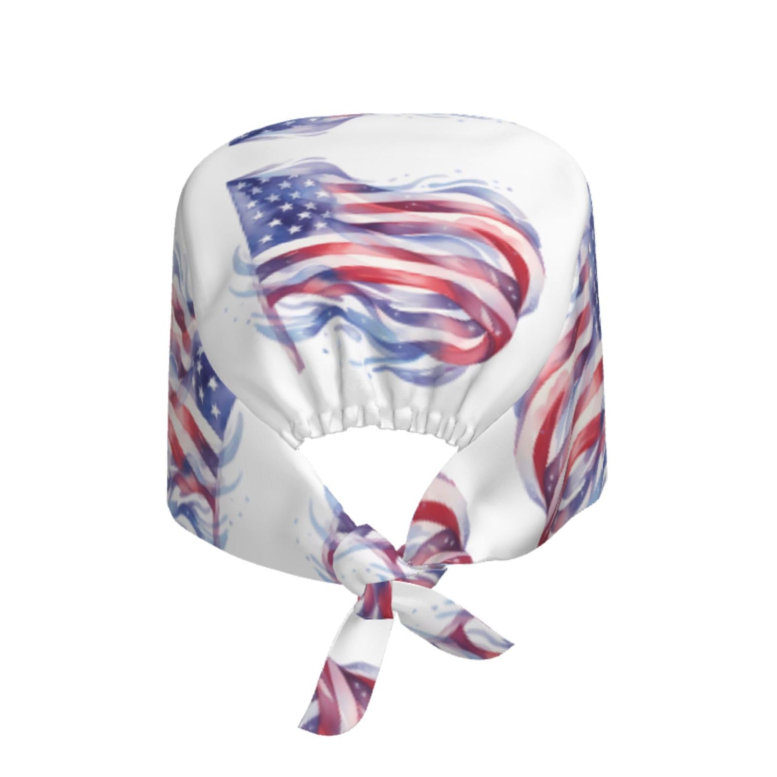 YYHWHJDE Breathable Work Hat American Flag Prints Adjustable Comfortable Chef Hat for Women & Men Black