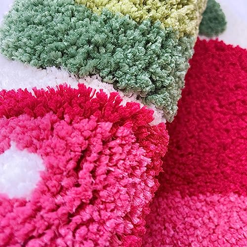 LEVINIS Shaggy-Badezimmerteppich, niedlicher Kirschteppich, rutschfest, Mikrofaser, saugfähig, maschinenwaschbar… – Ansicht 5