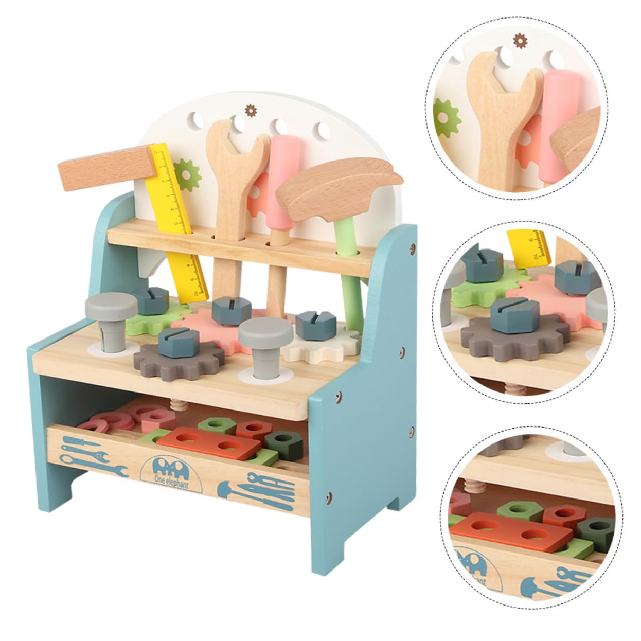 Hohopeti Giocattolo Educativo Multifunzione per Bambini Set in Legno Bordi Levigati per Sviluppare Abilità Motorie e Divertimento Sicuro