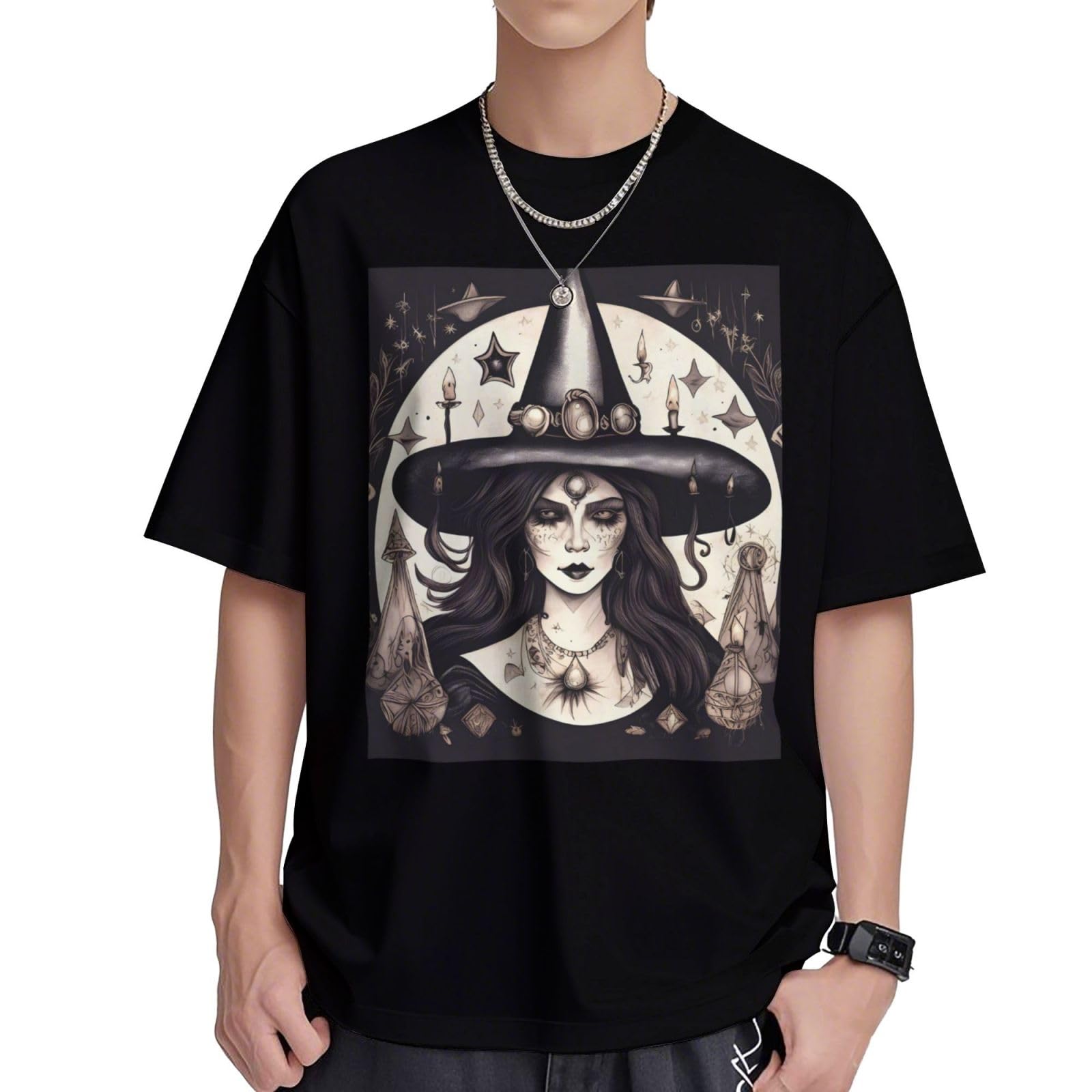 T-shirt magic witchcraft ample en coton pour masquer les complexes avec style - 8