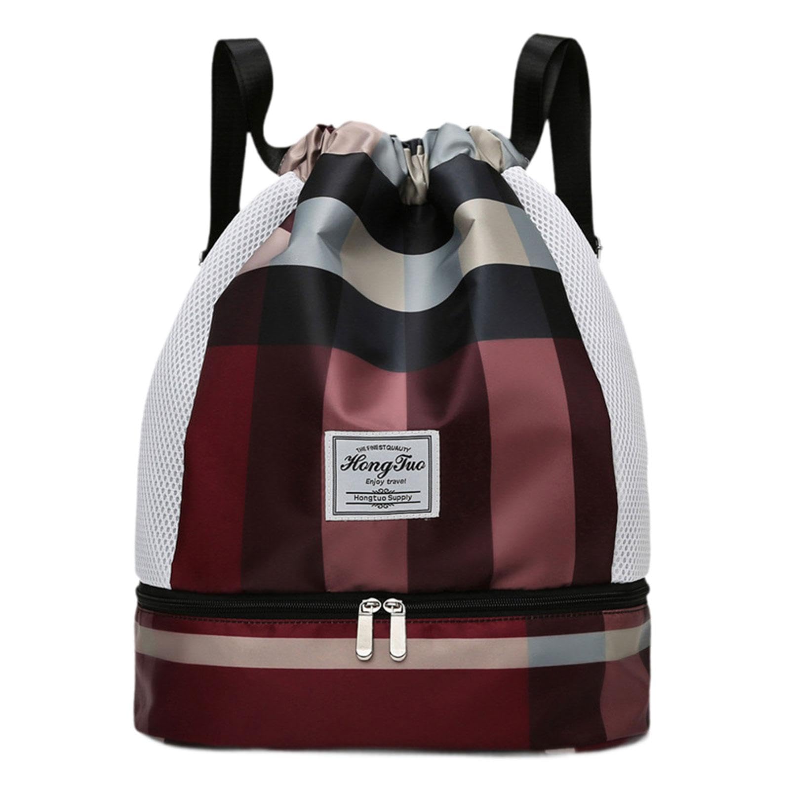 Women Gym Backpack Portable Water Resistant Travel Lightweight Beach Gym Bag Red-picture-14