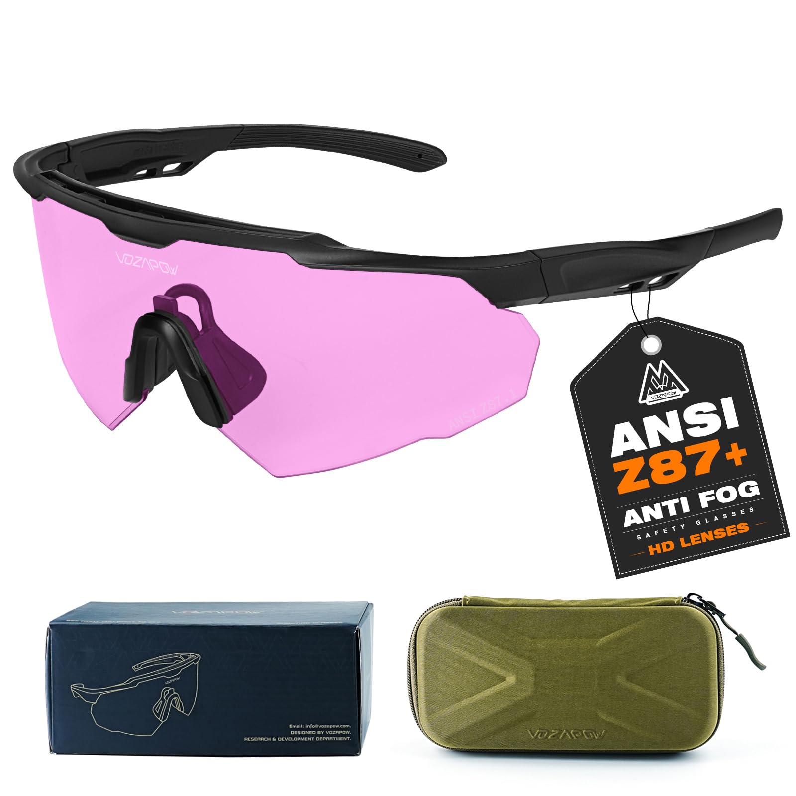 Range Tactical Shooting Glasses ANSI Z87+ UV400 Safety Glasses