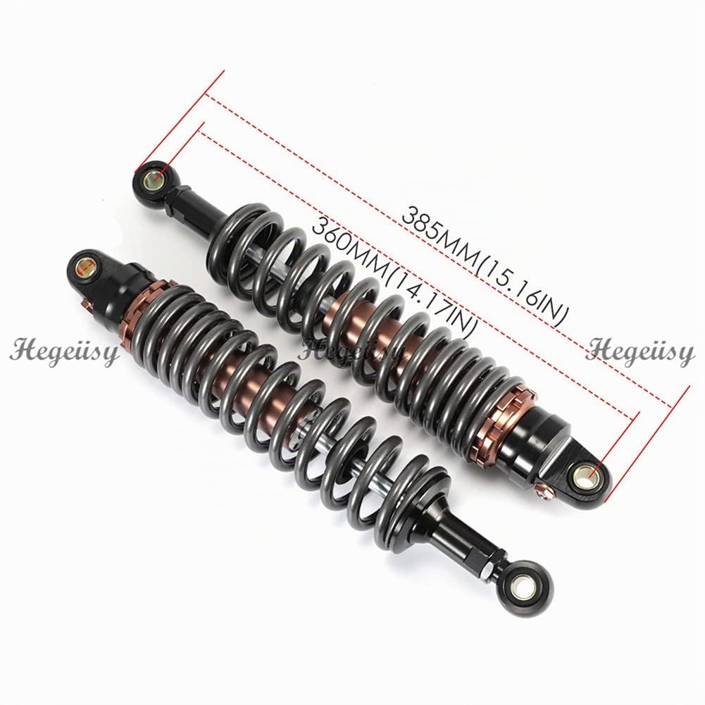 360mm 14.17 Pulgada 8mm Primavera Amortiguador de Aire Universal Para Motocicleta Suspensión trasera ATV Quad Scooter Dirt Bike Para YZF-R1 R6 125 XC EXC XCF Titanio