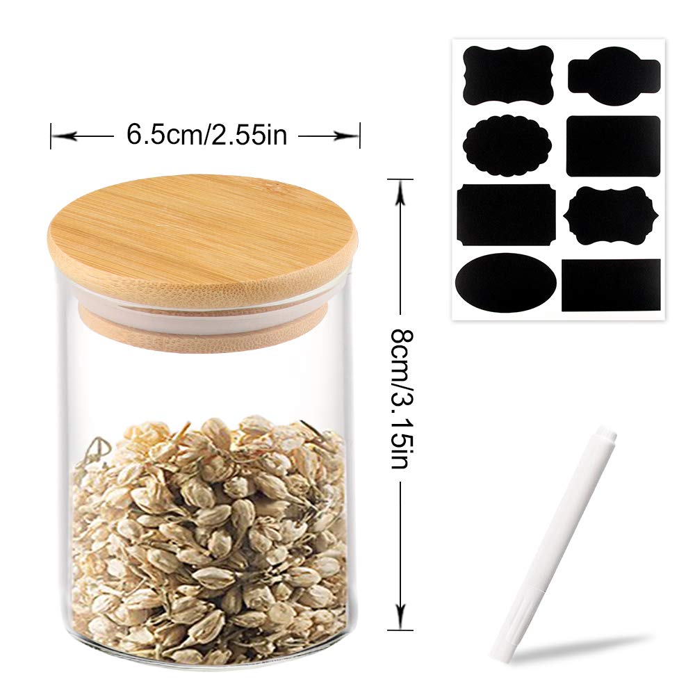 Barattoli In Vetro Borosilicato 450 Ml - Set Da 2 Con Coperchio Ermetico Bambù E Guarnizione Silicone, Per Alimenti - Foto 9