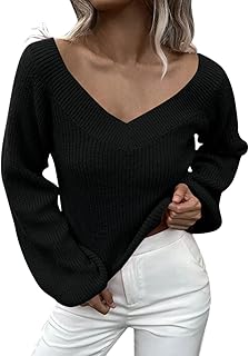 Bufanda de color amarillo ocre monocolor, manga larga, cuello en V, suéter de punto suelto, suéter para mujer, chaquetas, suéter de punto grueso para mujer, con cuello de pico, suéter para