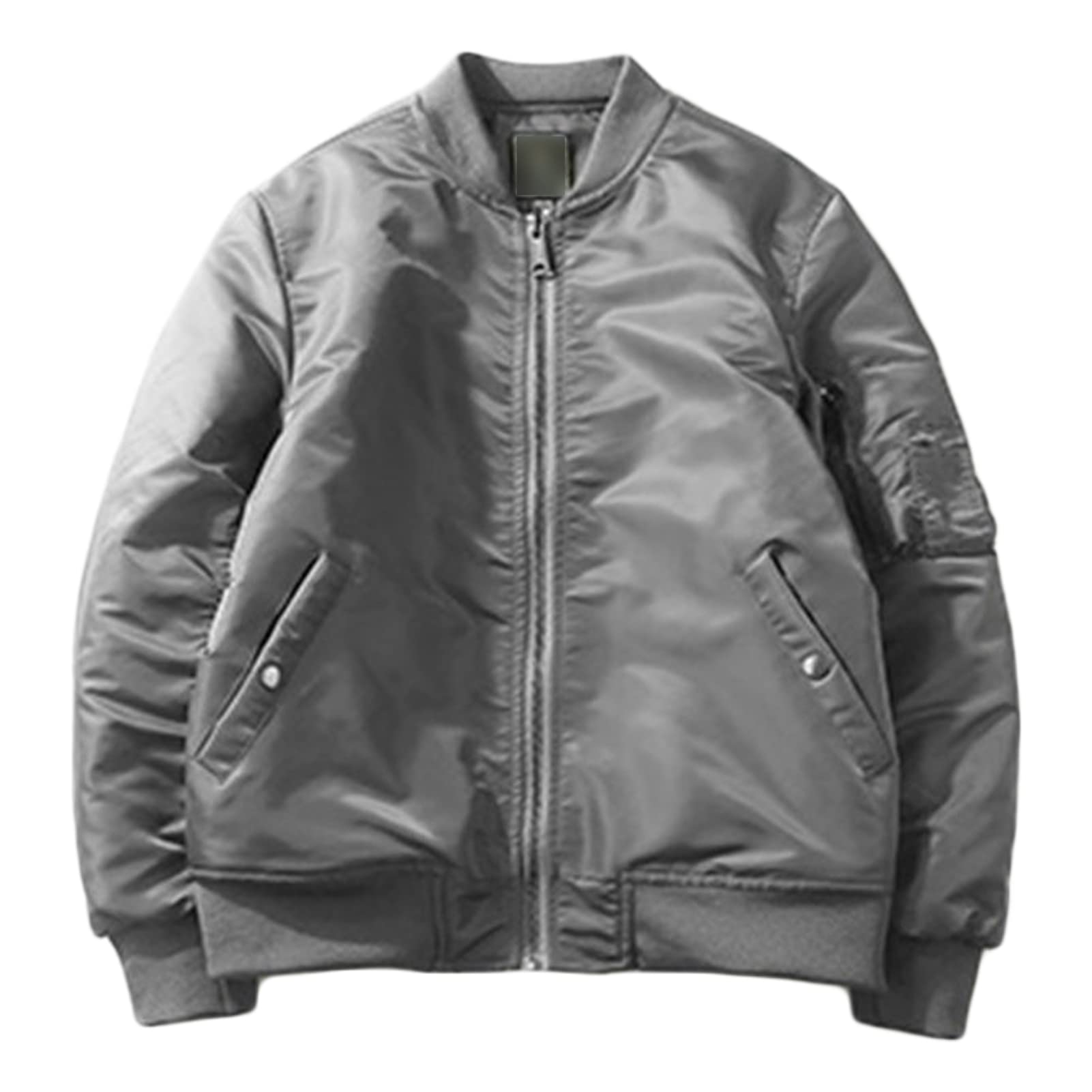 Maiyifu-GJ Men's Lightweight Flight Jacket Spring Casual Softshell Bomber Coat Outwear Vintage Full-Zip Military Windbreaker (Grey,3X-Large)
