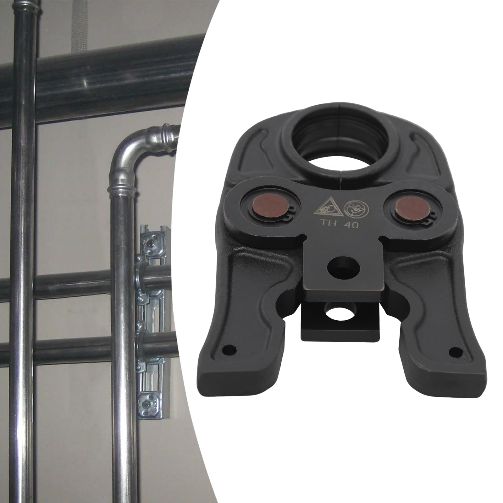 Ganasce a pressione professionali TH40 – 40 mm per tubi PEX, PB, alluminio plastica e rame e raccordi – Ganasce pressate di alta qualità con diametro di lavoro di 40 mm, per collegamenti densi in