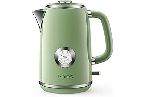 1.8L Retro Electric Kettle with LED Indicator and Thermometer