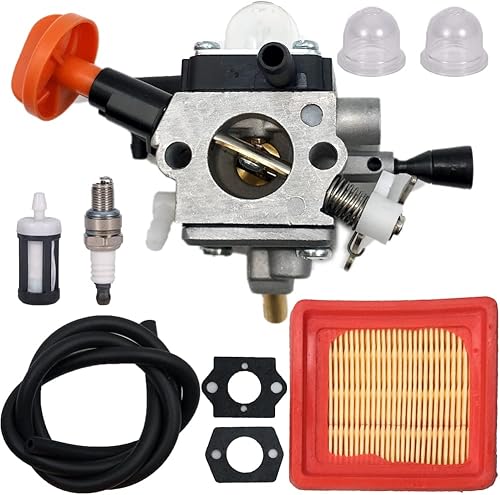 4180-120-0615 Carburador FS91 compatible con Stihl FS91 FS91R FS111 FS89 HT102 HT103 FC91 FC96 KM91R KM111 FC111 FC111 Desbrozadora Carb - con kit