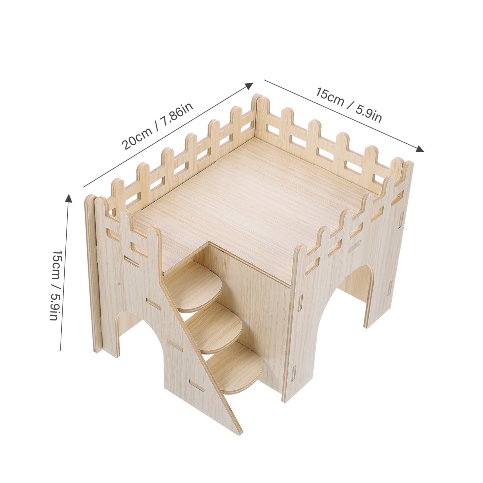 HEMOTON 1Set Guinea Pig Hideout House Wooden Hamster Cage Accessory with Ladder Biting Design Cozy Nest for Animals Present for